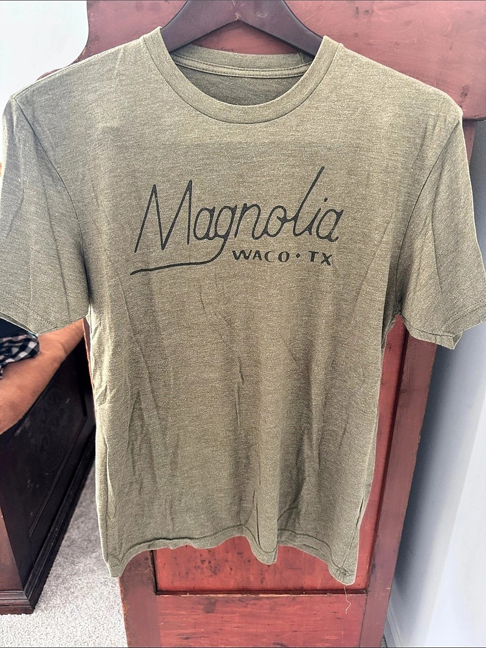 Magnolia Waco TX Script Logo T-Shirt Green